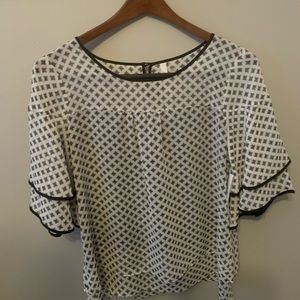 Black and white blouse